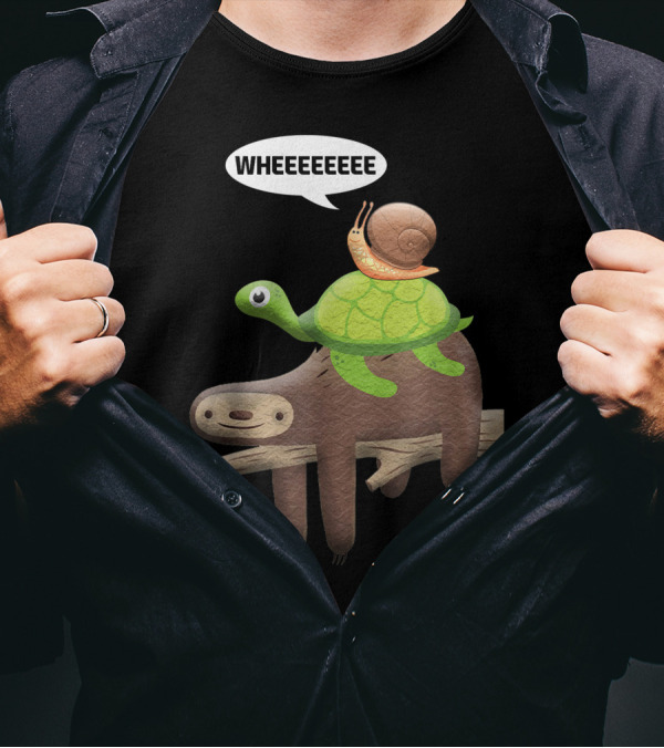 Wheeeeee Sloth Turtle Snail Adventure T-Shirt