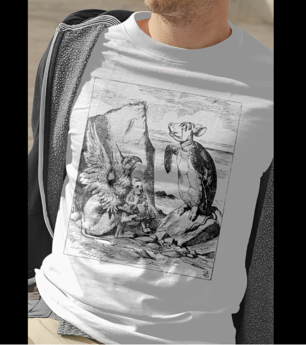 Big Texas Mock Turtle Gryphon Alice Wonderland Scene T-Shirt