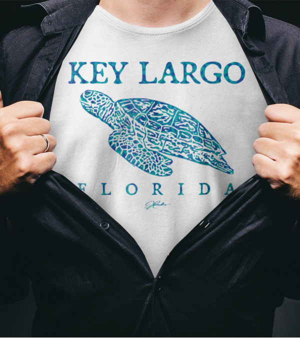 Key Largo Florida Sea Turtle Jcombs T-Shirt