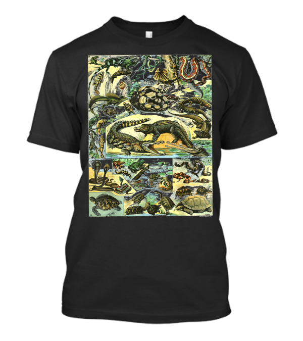 Reptiles Collection Chart Vintage Turtle Snake Species Illustrated Ww T-Shirt
