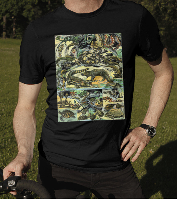 Reptiles Collection Chart Vintage Turtle Snake Species Illustrated Ww T-Shirt