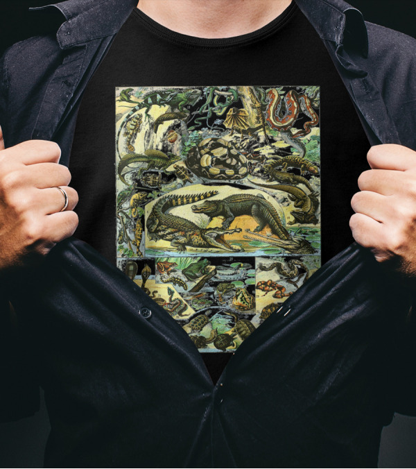 Reptiles Collection Chart Vintage Turtle Snake Species Illustrated Ww T-Shirt
