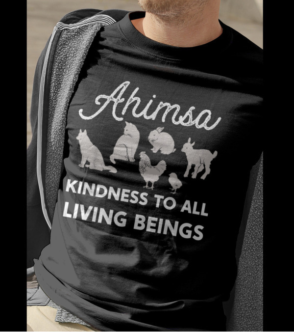 Ahimsa Vegan Kindness To All Living Beings With Animals T-Shirt