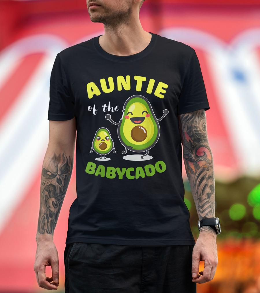 Auntie of the Babycado Avocado Family Cute Cartoon Avocados T-Shirt