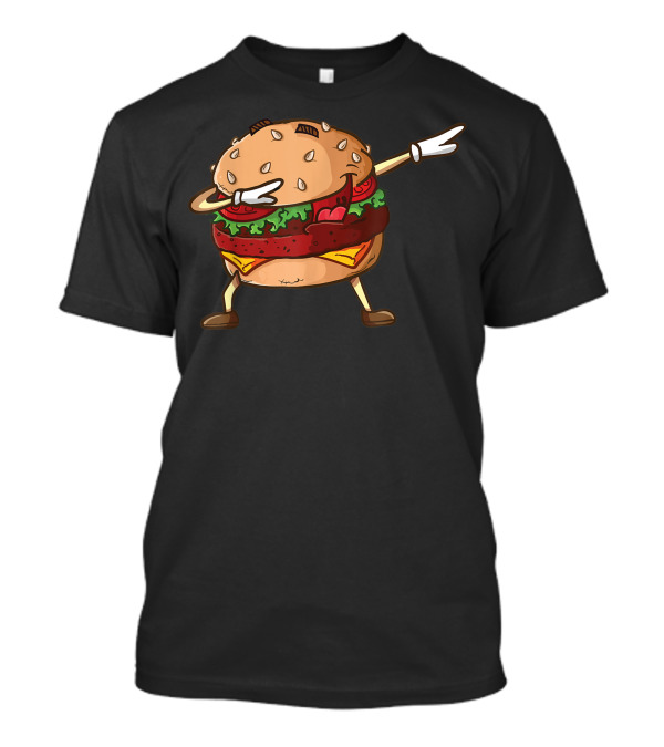 Cheeseburger Dab Pose National Burger Day Dabbing Dance Pun T-Shirt
