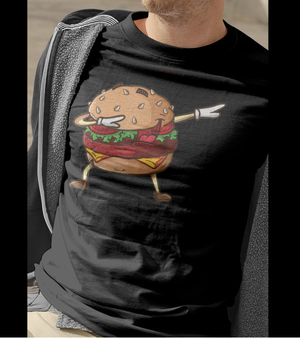 Cheeseburger Dab Pose National Burger Day Dabbing Dance Pun T-Shirt