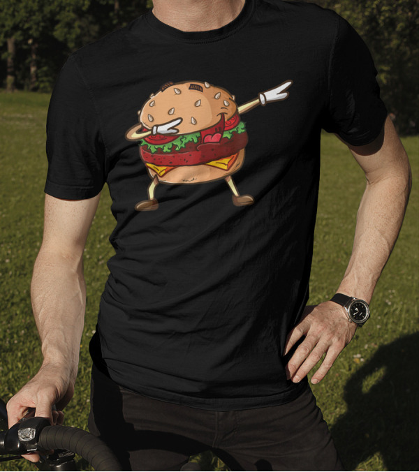 Cheeseburger Dab Pose National Burger Day Dabbing Dance Pun T-Shirt