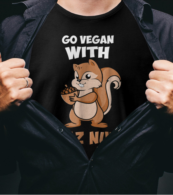 GO VEGAN WITH DEEZ NUTS FURZEWEAR T-Shirt