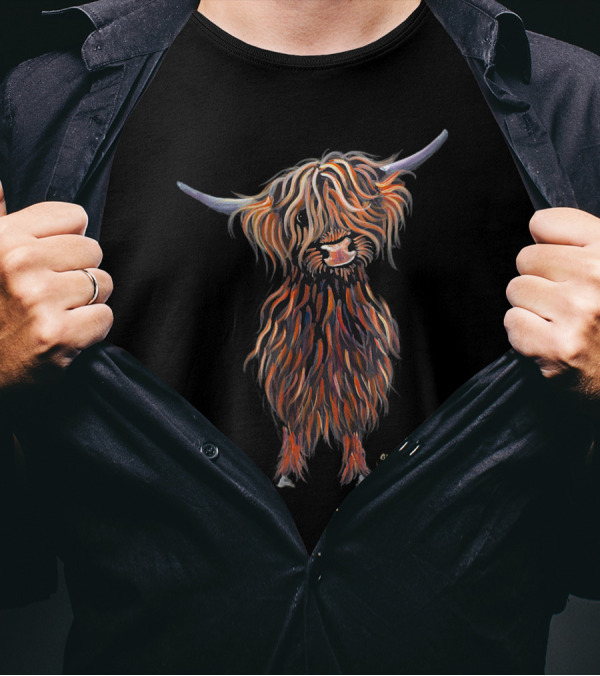 Highland Cow Animal Print Wee Mac Highland Cattle By Shirley Macarthur T-Shirt