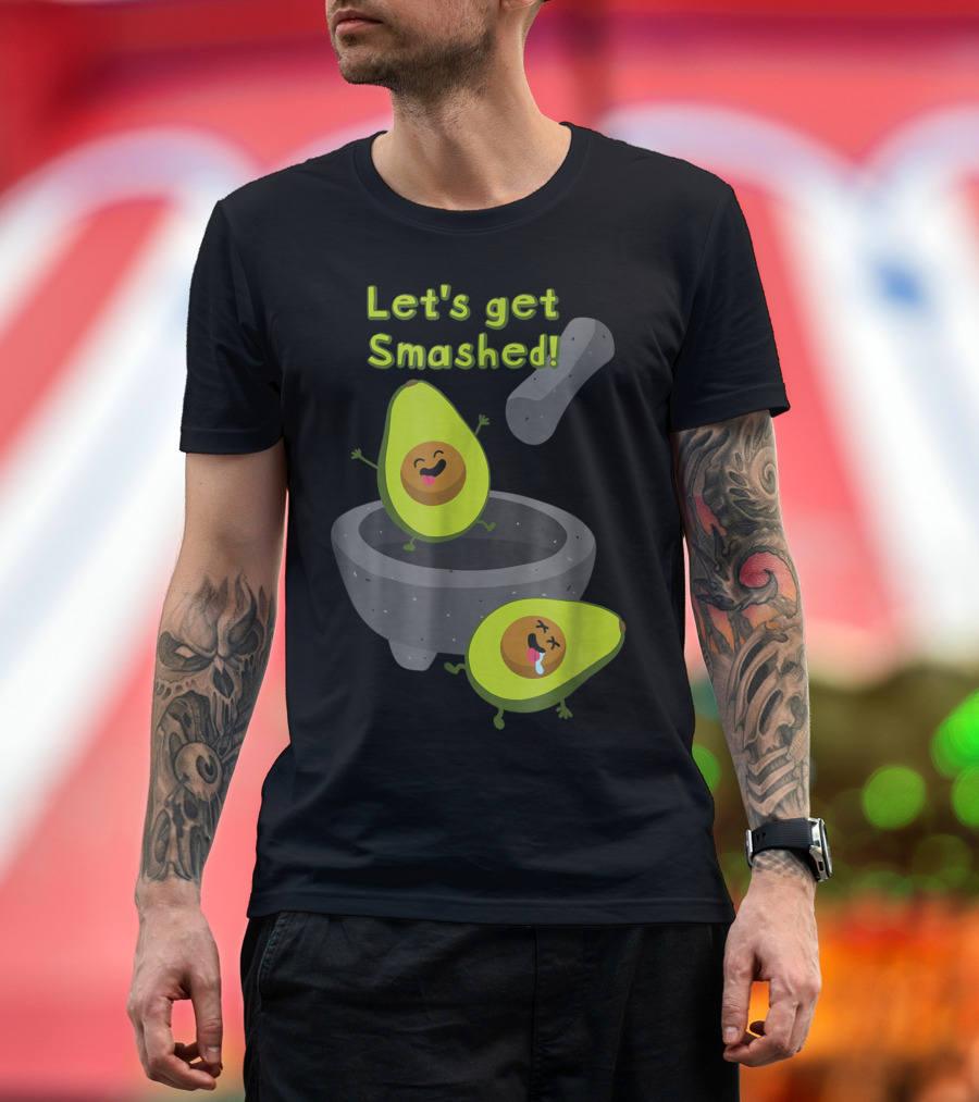 Let's Get Smashed Party Avocados Mortar and Pestle T-Shirt