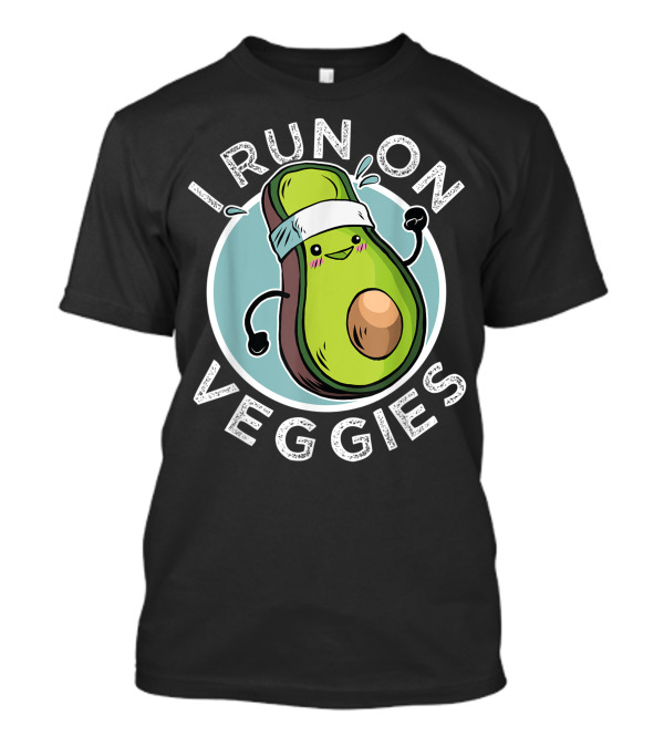 I Run On Veggies Vegan Athlete Marathon Runner Avocado T-Shirt