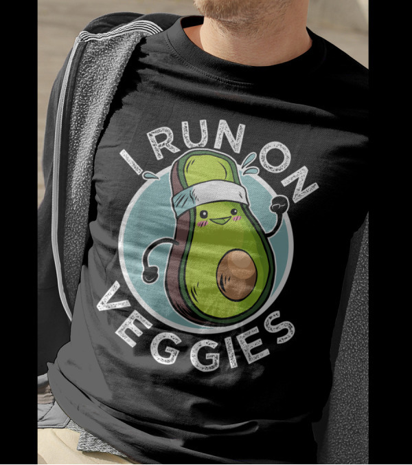 I Run On Veggies Vegan Athlete Marathon Runner Avocado T-Shirt