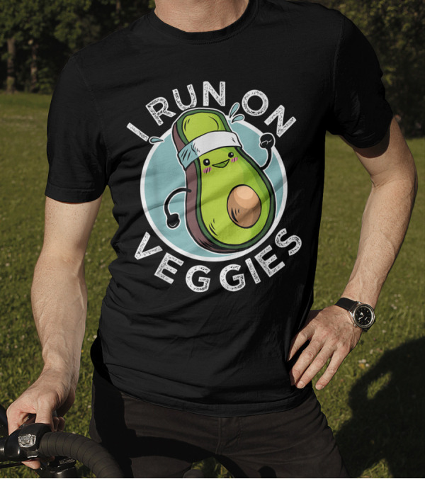 I Run On Veggies Vegan Athlete Marathon Runner Avocado T-Shirt