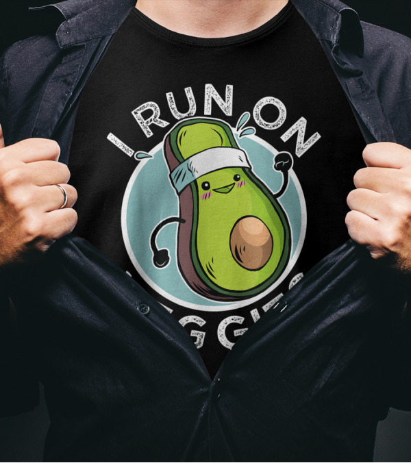 I Run On Veggies Vegan Athlete Marathon Runner Avocado T-Shirt