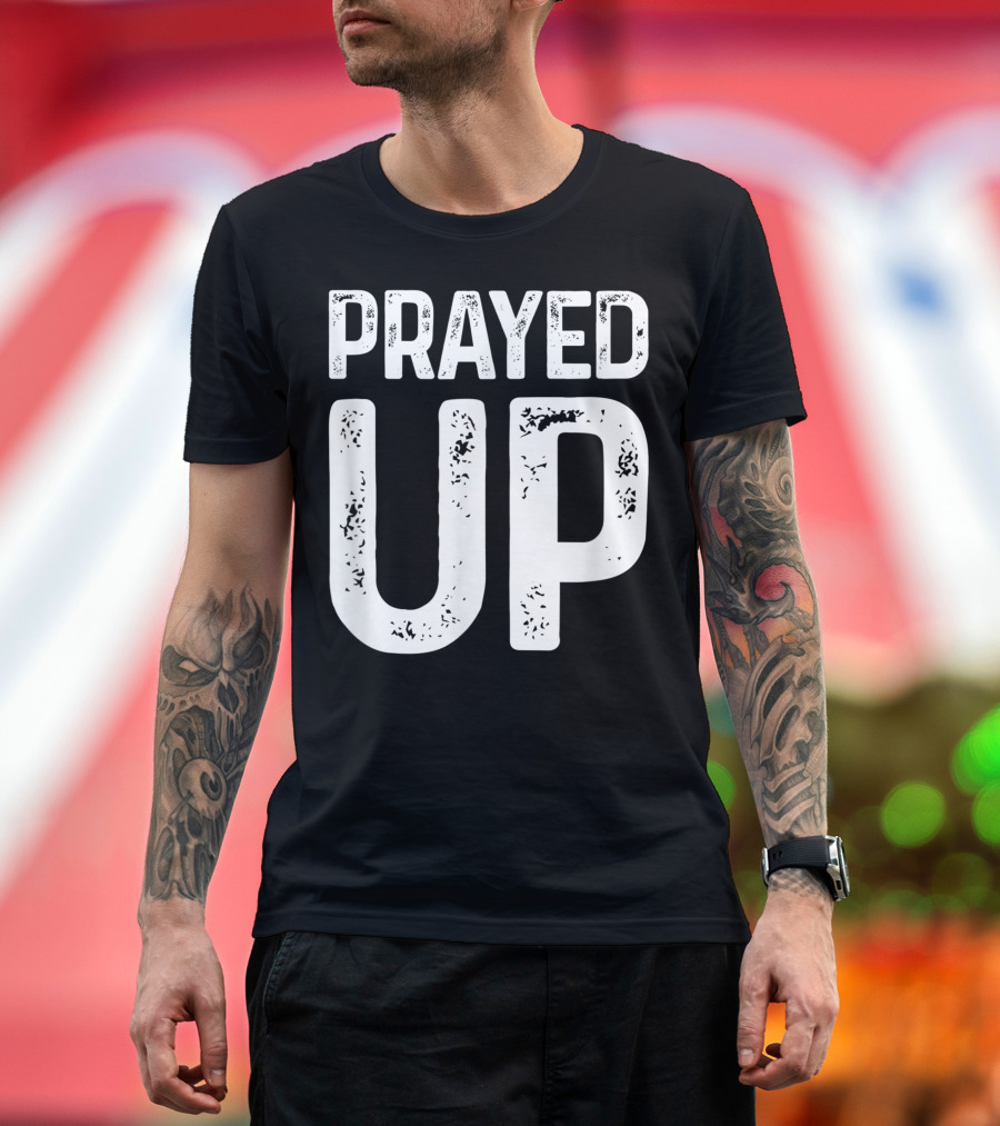 Faith Based Inspirational Prayed Up Tops Plus 2X 3X Hb T-Shirt