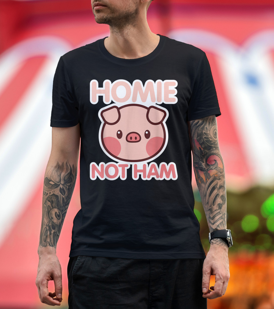 Homie Not Ham Pig Vegetarian Vegan T-Shirt