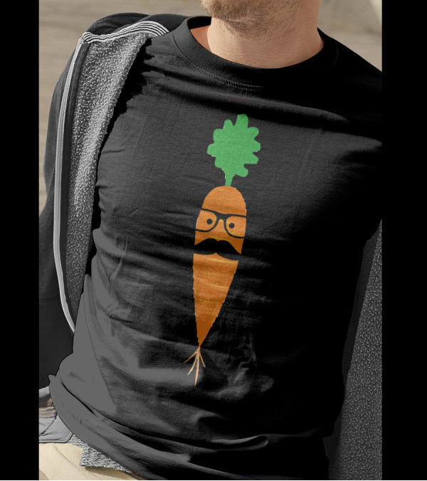 Carrot Nerd With Glasses And Mustache T-Shirt