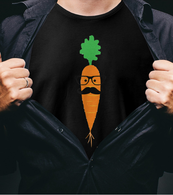 Carrot Nerd With Glasses And Mustache T-Shirt