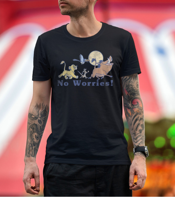 Premium T-Shirt: No Worries Disney Lion King Vintage Simba Timon Pumbaa Zazu Moon T-Shirt No Worries Disney Lion King Vintage Simba Timon Pumbaa Zazu Moon T-Shirt