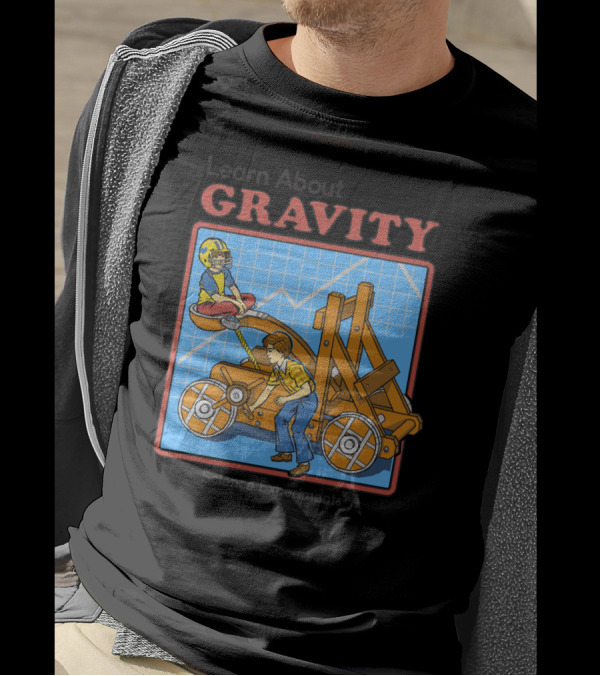 Learn About Gravity Science Experiments With Catapult Blueprint T-Shirt