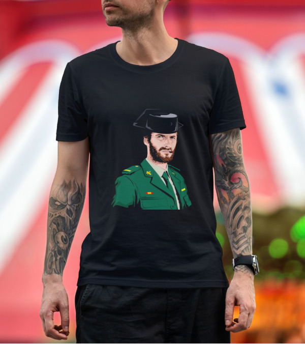Premium T-Shirt: Paella Western Guardia Civil Uniform with Black Hat T-Shirt Paella Western Guardia Civil Uniform with Black Hat T-Shirt
