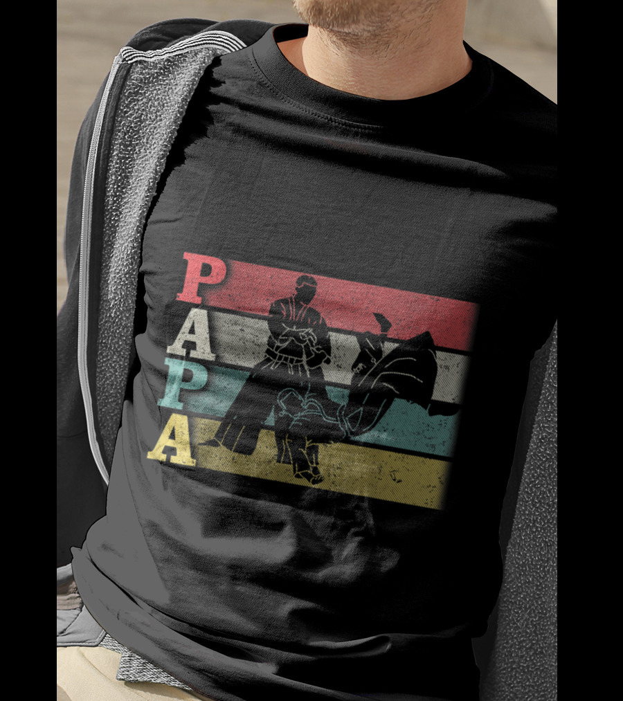 Vintage Aikido Papa Funny Dadfathers Day Martial Arts Action T-Shirt