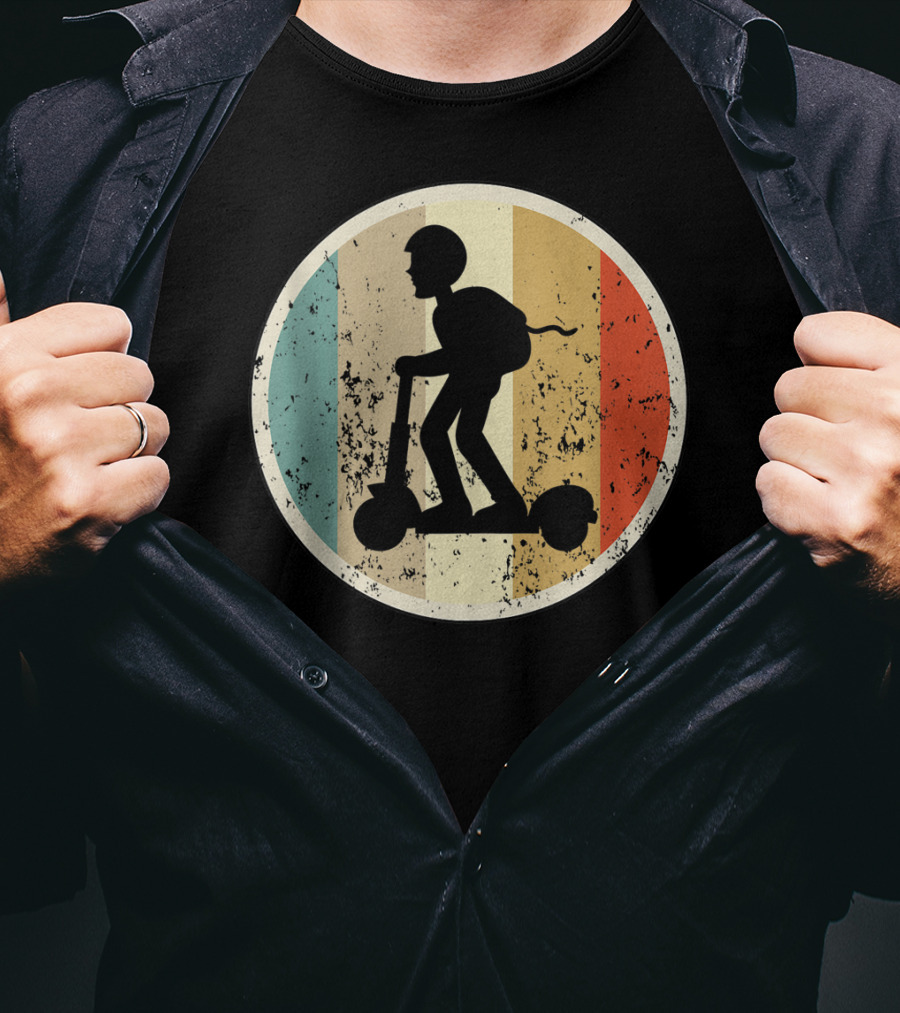 Escooter Electric Scooter Driver Vintage Retro T-Shirt