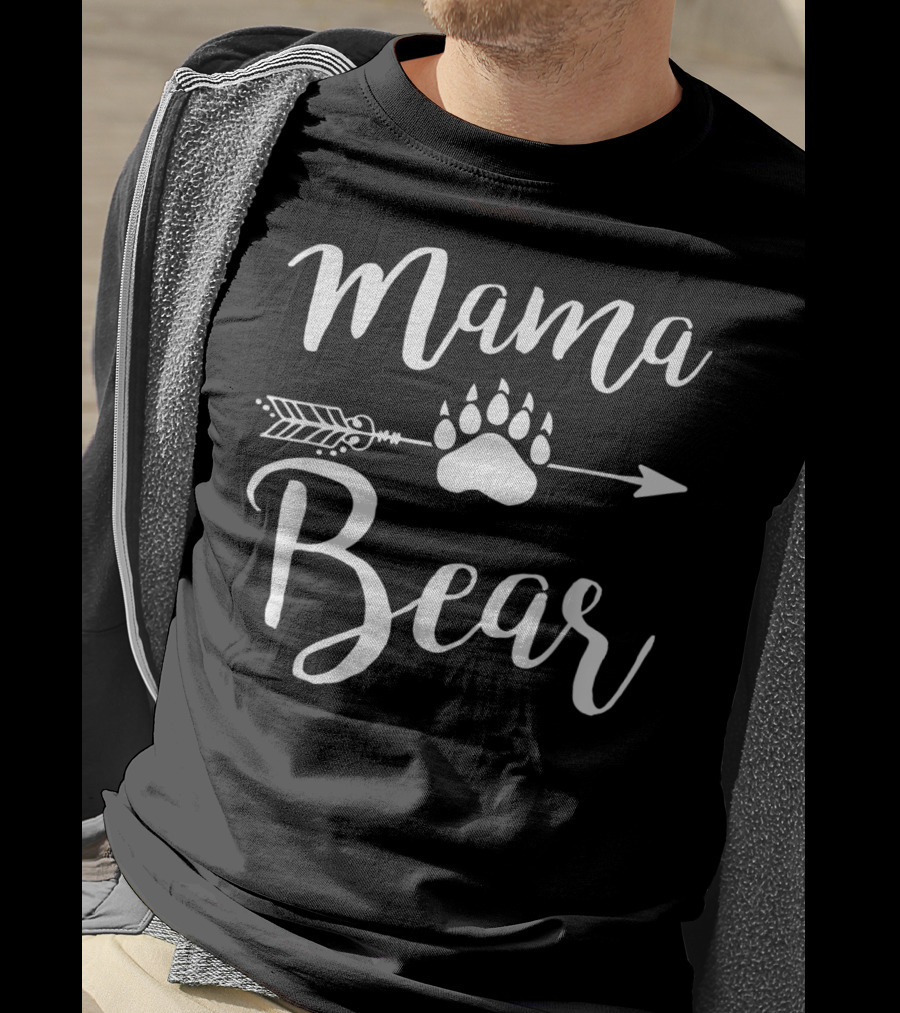 Mama Bear Arrow Paw Print Family T-Shirt