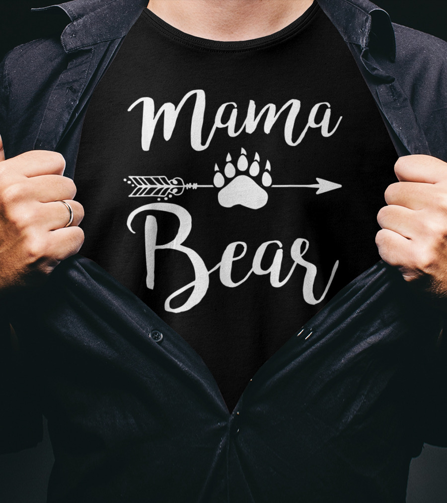 Mama Bear Arrow Paw Print Family T-Shirt