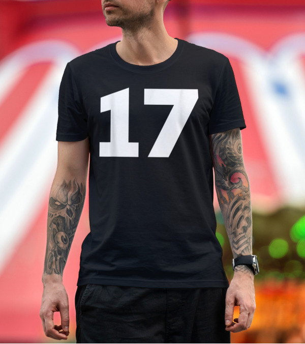 Premium T-Shirt: Number 17 Jersey Style Sport Team Group T-Shirt Number 17 Jersey Style Sport Team Group T-Shirt