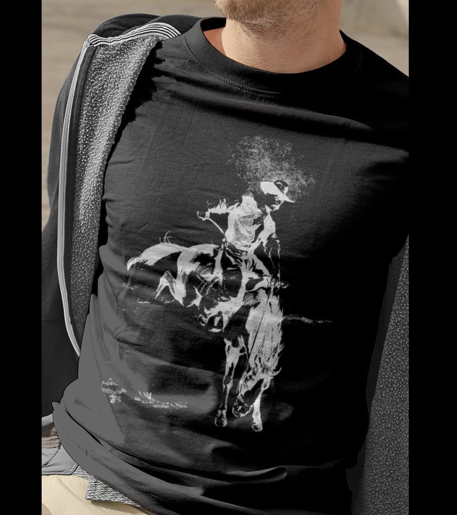 Cowboy Rodeo Horse Vintage Cowboy Riding A Horse T-Shirt