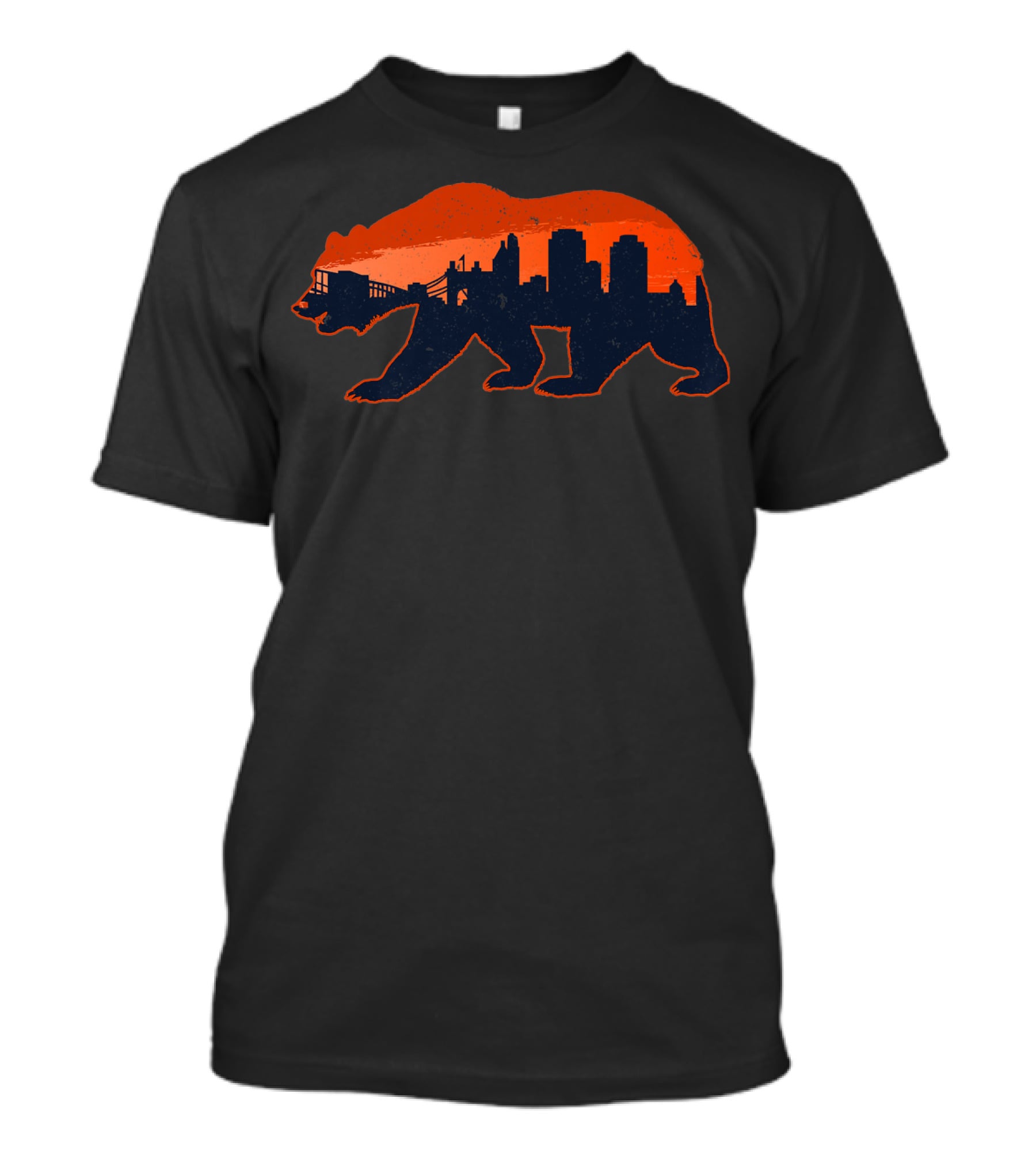 Chicago Bears City Skyline Distressed Pro Football T-Shirt