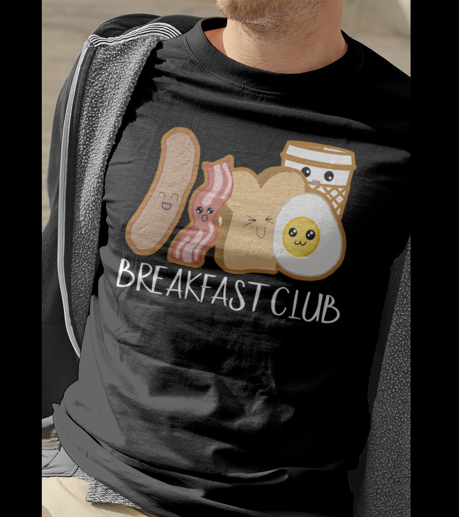 Kawaii Breakfast Club Funny Foodie Adorable Cartoon Food Faces T-Shirt