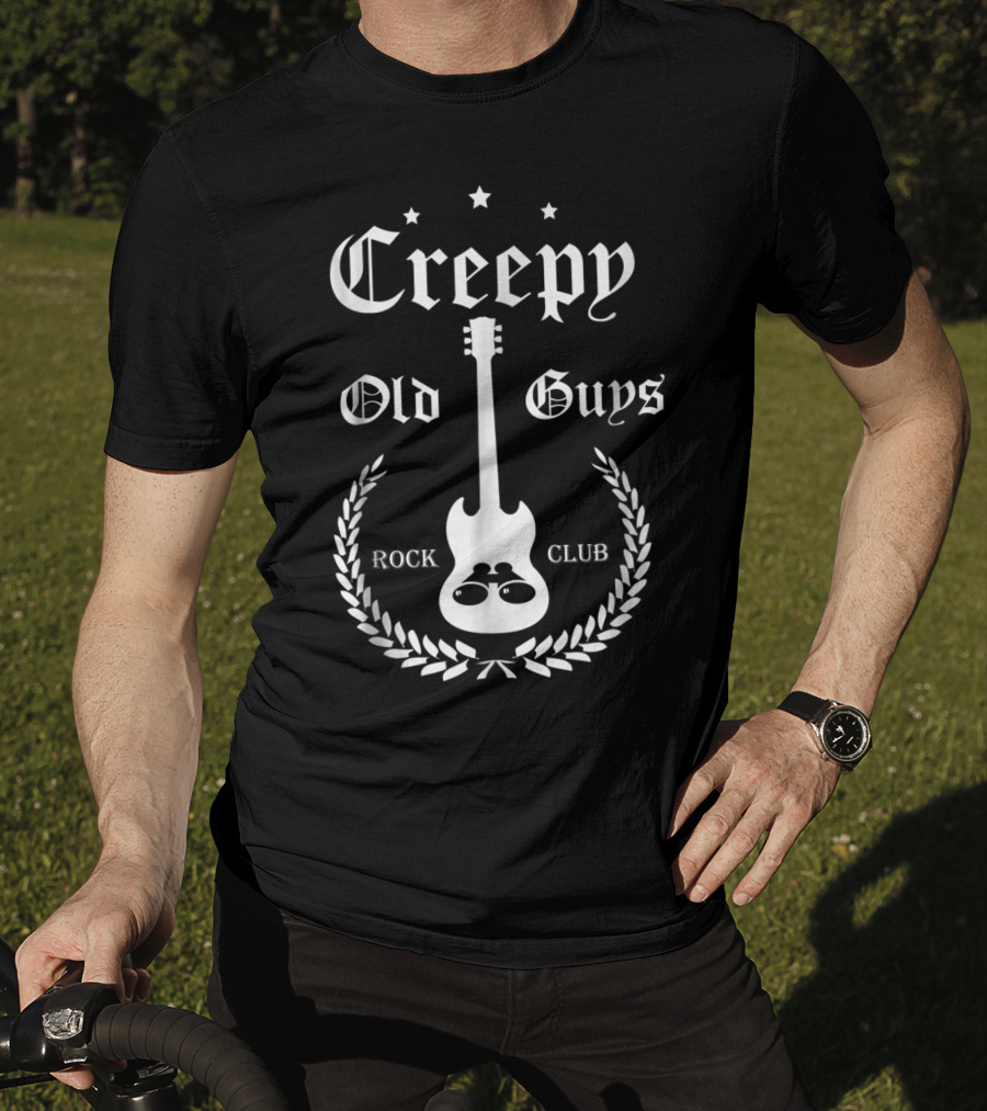 Creepy Old Guys Rock Club Guitar Stars Laurel T-Shirt