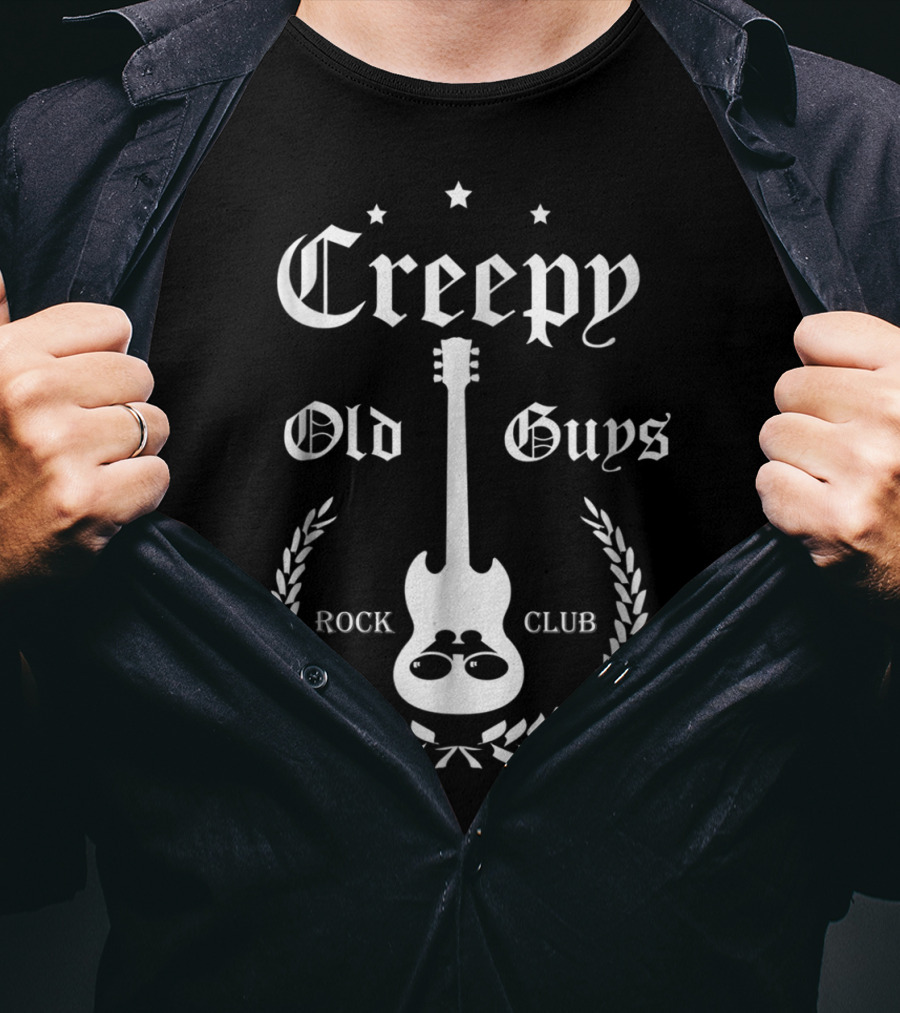 Creepy Old Guys Rock Club Guitar Stars Laurel T-Shirt