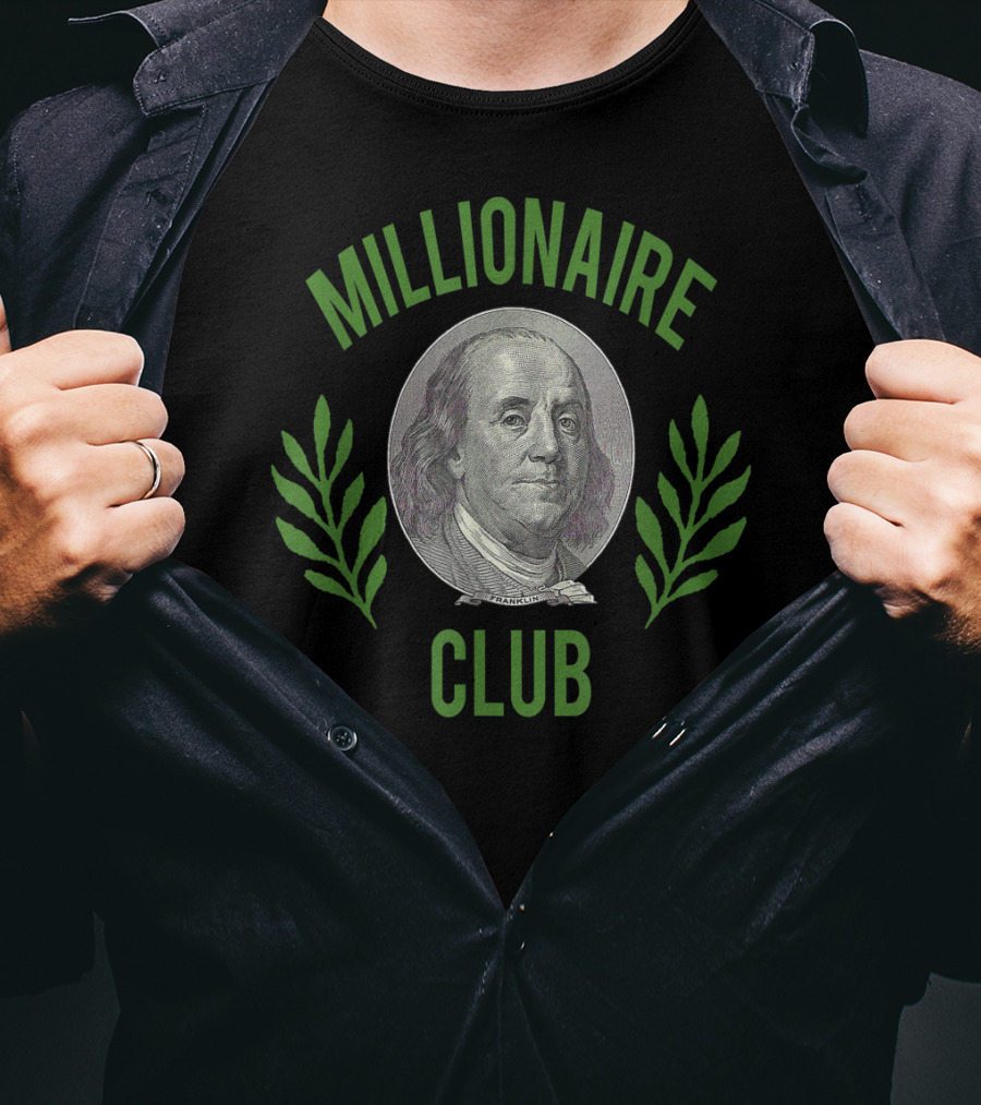Millionaire Club Benjamin Franklin 100 Dollar Note T-Shirt