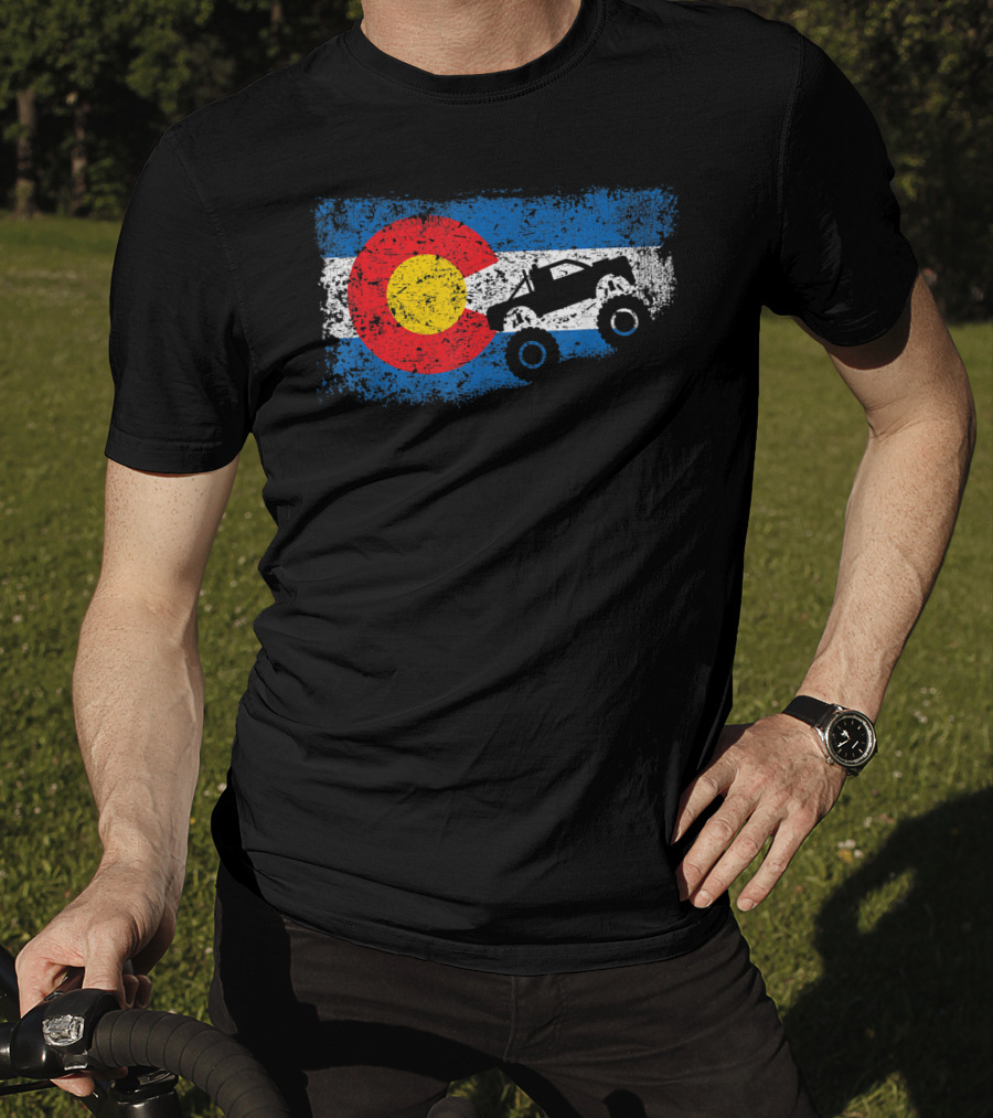 Monster Truck Colorado 4X4 Club Flag Iconic Off-Road Adventure T-Shirt