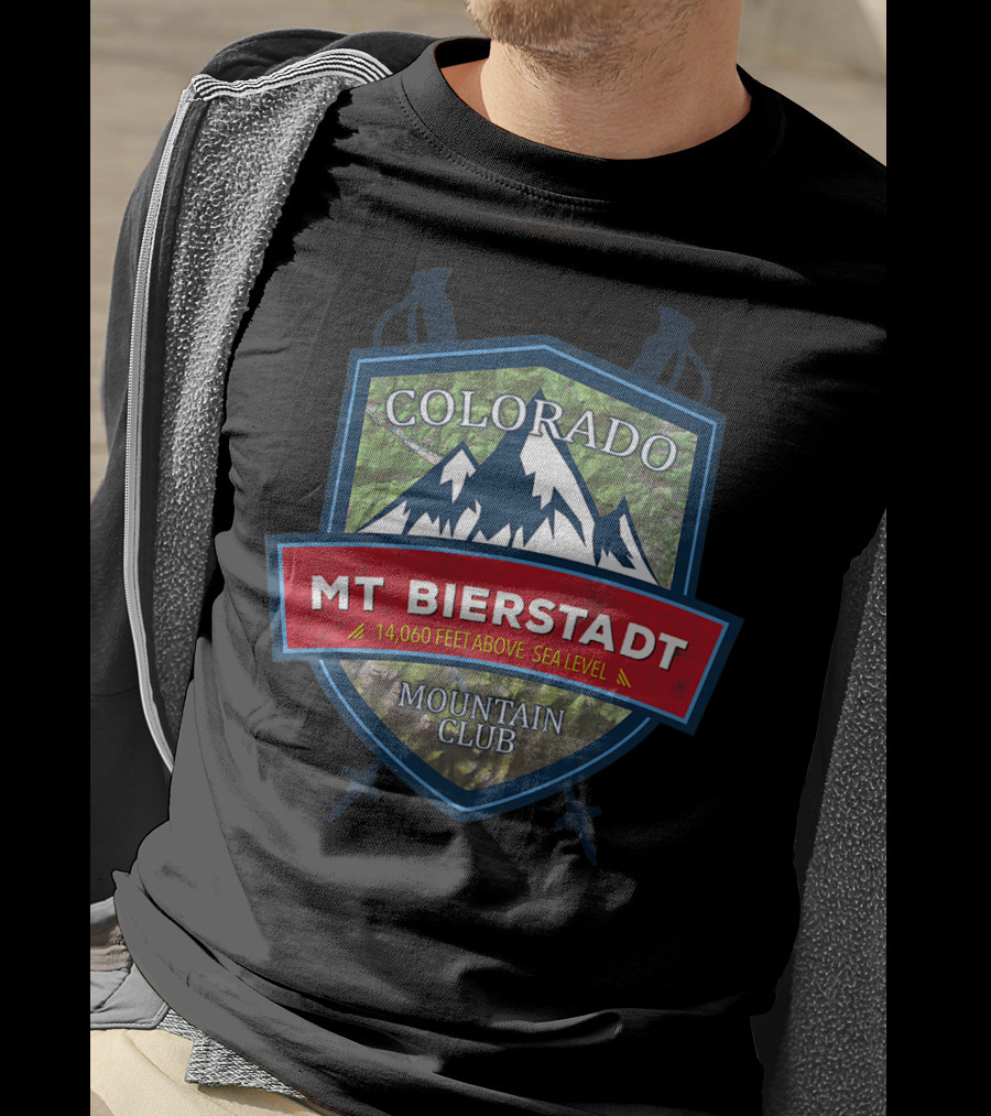 Colorado Mt Bierstadt 14,060 Feet Above Sea Level Mountain Club Hiking T-Shirt