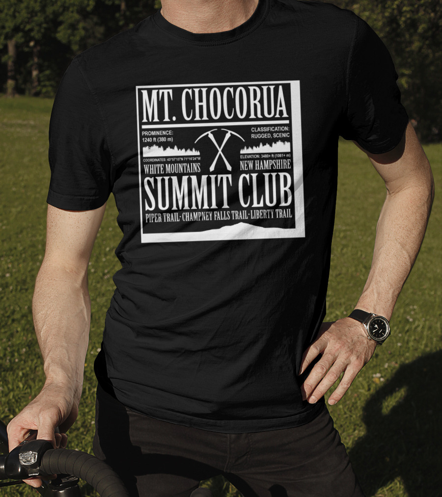 Mt Chocorua White Mountains New Hampshire Summit Club Piper Trail Champney Falls Trail Liberty Trail Rugged Scenic T-Shirt