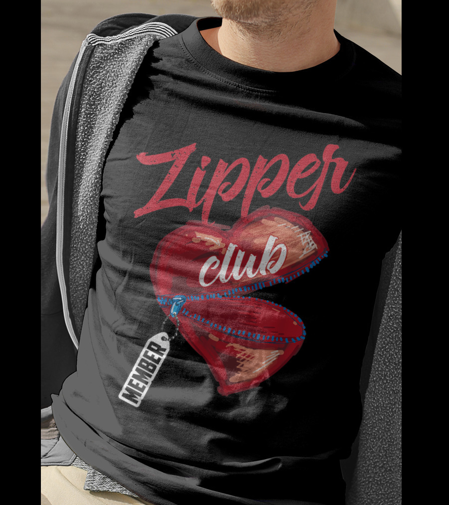 Zipper Club Member Heart With Zipper Congenital Heart Awareness T-Shirt