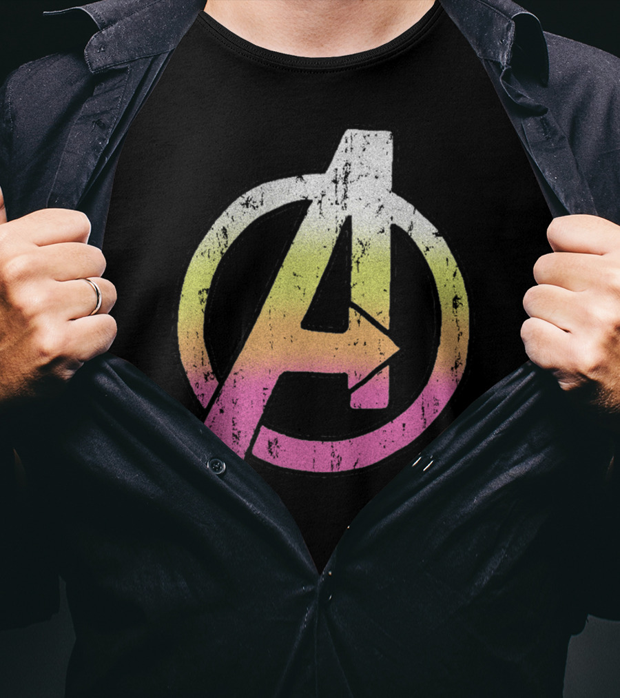 Marvel Avengers Colorful Distressed Classic T-Shirt