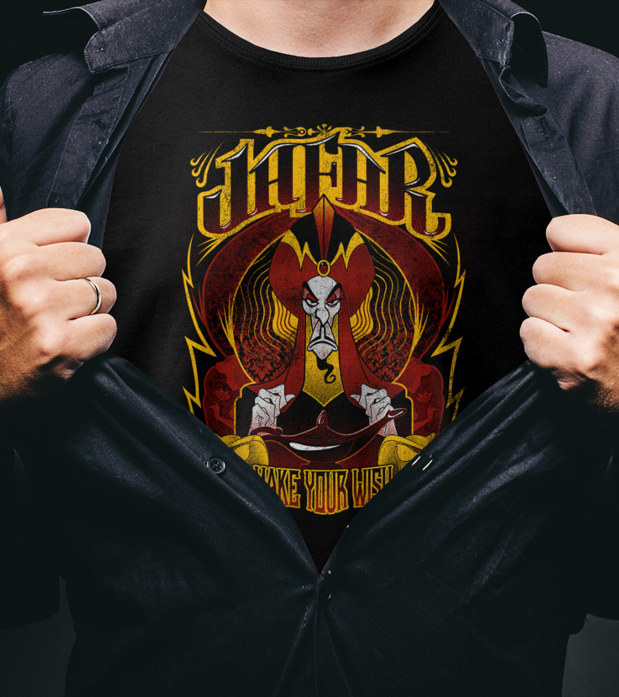 Disney Aladdin Jafar Make Your Wish Magical Lamp Villain T-Shirt