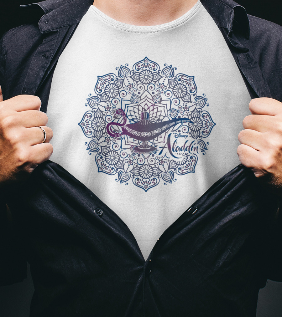 Disney Aladdin Genie Lamp Mandala T-Shirt