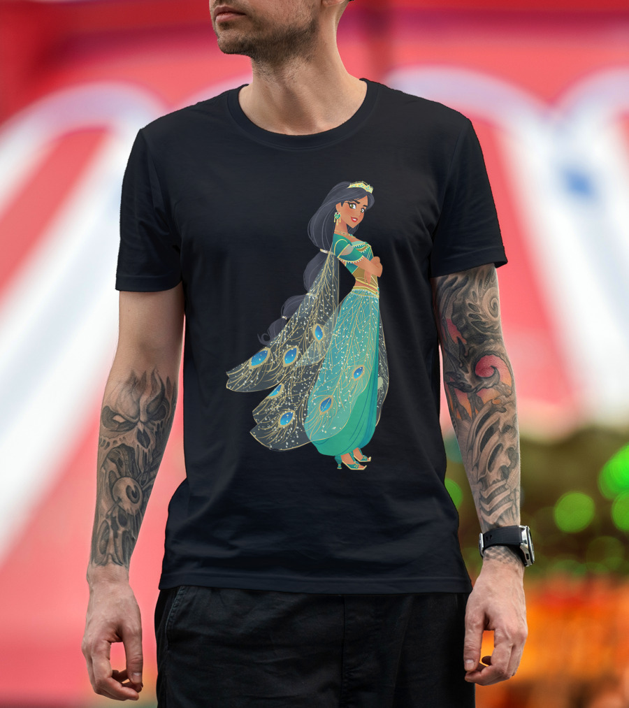 Disney Aladdin Live Action Princess Jasmine Green Peacoat Attire T-Shirt