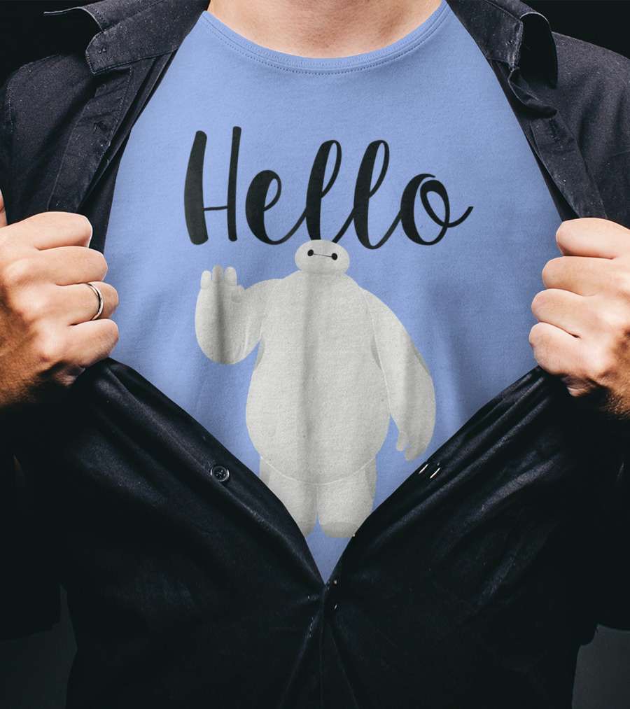 Disney Big Hero 6 Baymax Hello Wave Greetings T-Shirt
