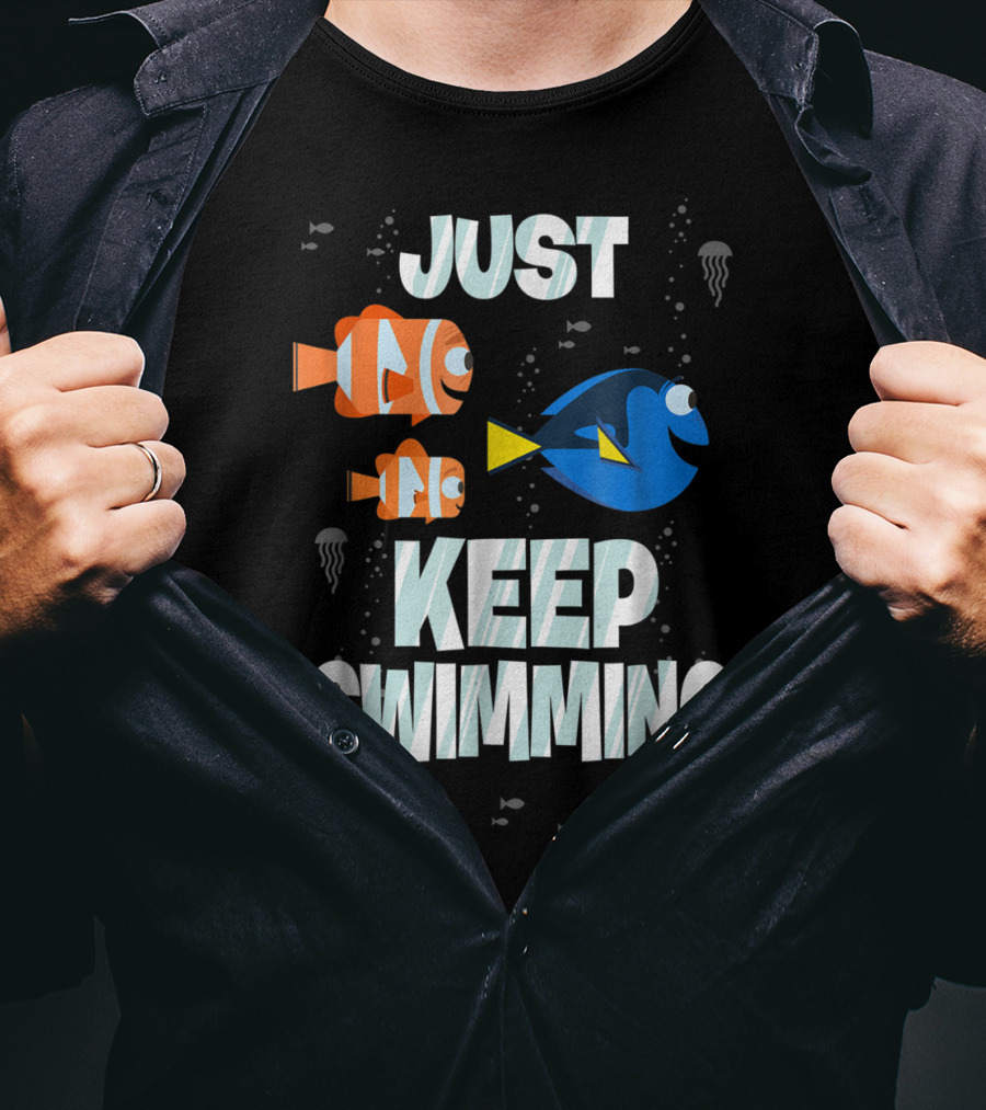 Disney Finding Dory Just Keep Swimming With Marlin And Nemo T-Shirt