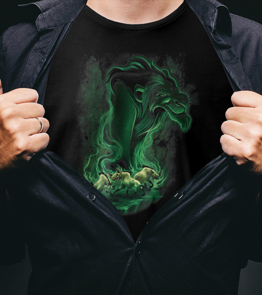 Disney Lion King Scar And Hyenas Green Smoke T-Shirt