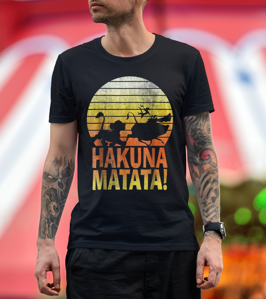 Disney Lion King Simba Pumbaa Timon Hakuna Matata Sunset T-Shirt