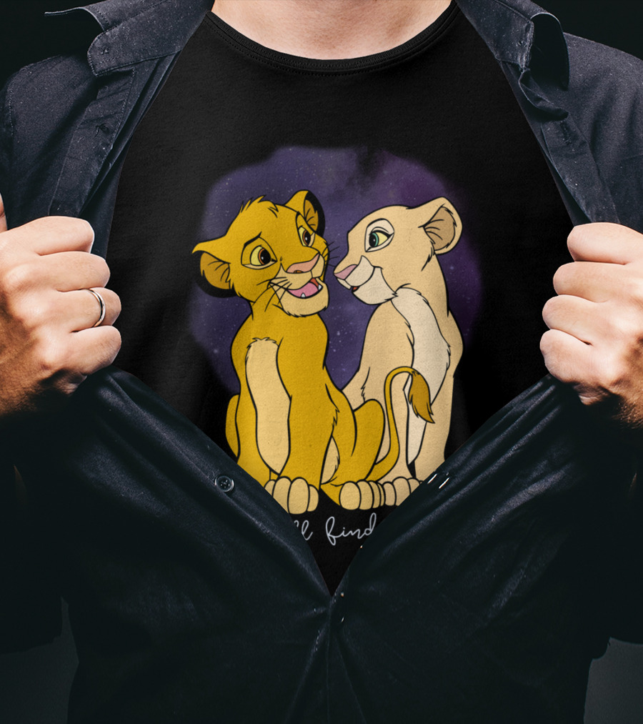 Simba Nala Love Will Find A Way Disney Lion King Valentines T-Shirt