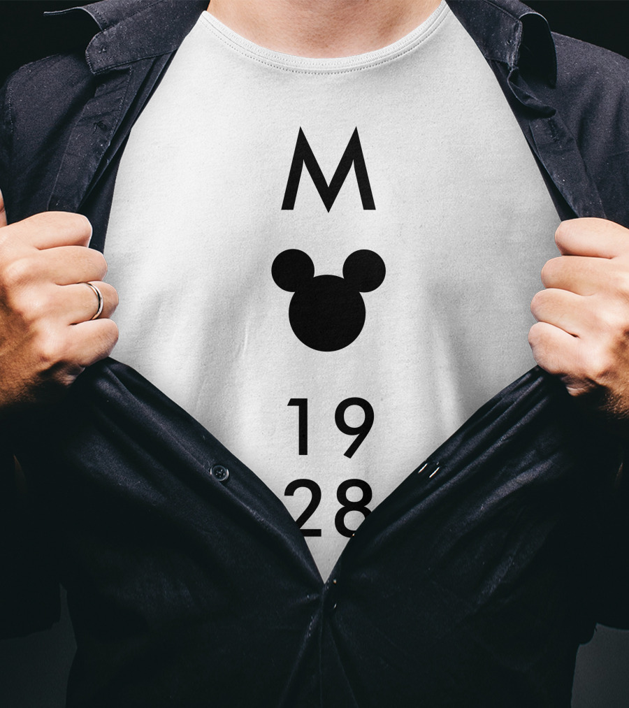 Mickey Mouse 1928 Iconic Disney M Logo Head T-Shirt